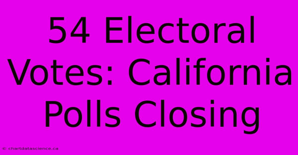 54 Electoral Votes: California Polls Closing