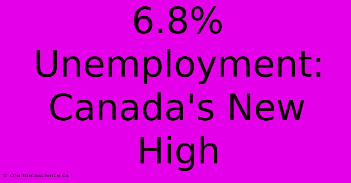 6.8% Unemployment: Canada's New High