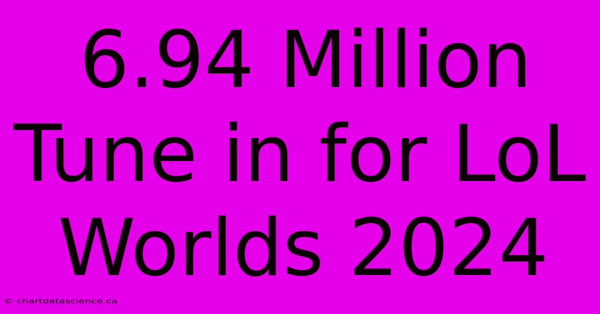 6.94 Million Tune In For LoL Worlds 2024