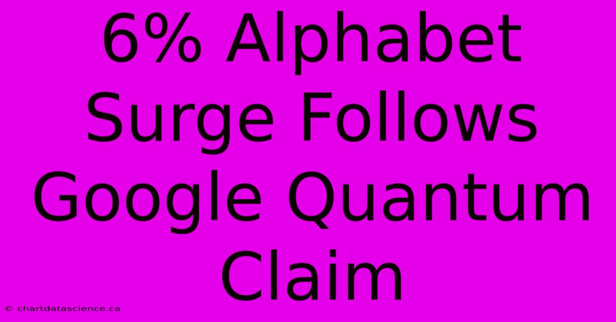 6% Alphabet Surge Follows Google Quantum Claim