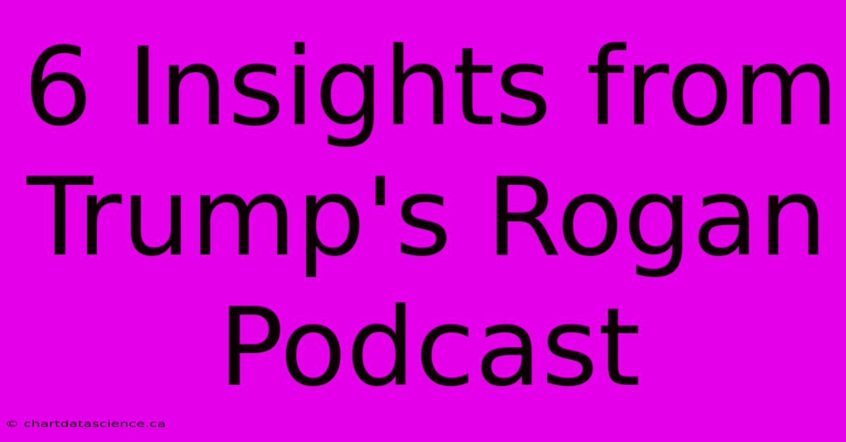 6 Insights From Trump's Rogan Podcast