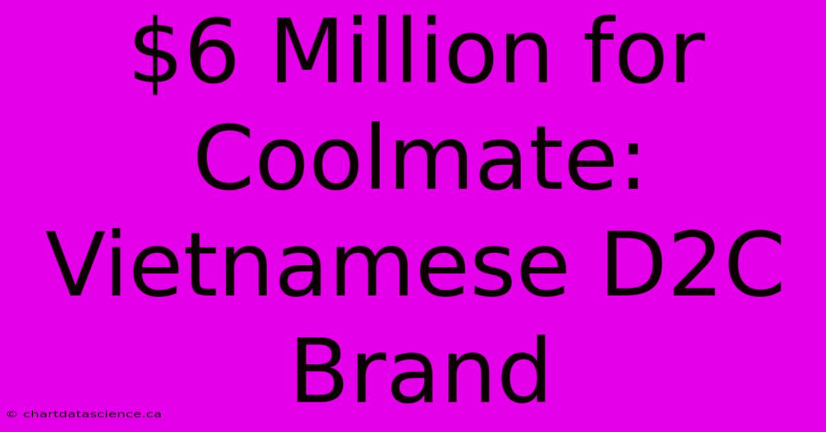 $6 Million For Coolmate: Vietnamese D2C Brand