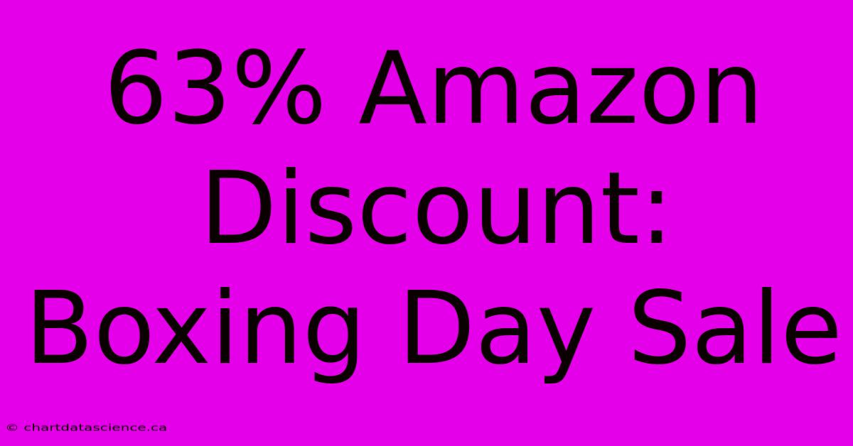 63% Amazon Discount: Boxing Day Sale