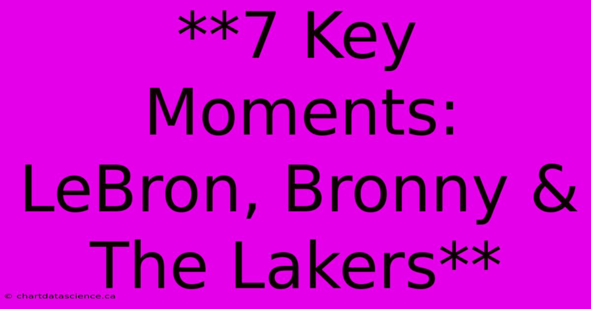 **7 Key Moments: LeBron, Bronny & The Lakers** 