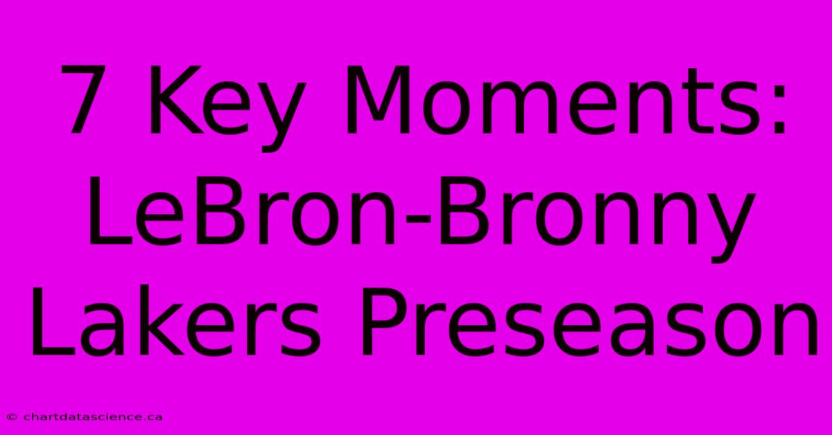 7 Key Moments: LeBron-Bronny Lakers Preseason