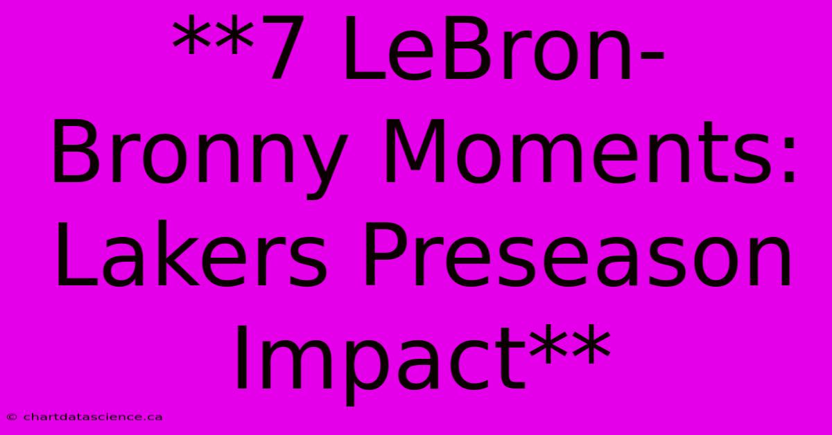 **7 LeBron-Bronny Moments: Lakers Preseason Impact** 