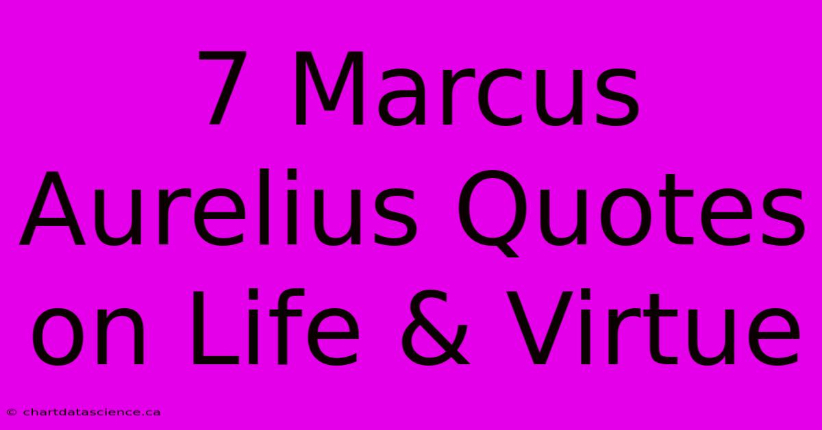 7 Marcus Aurelius Quotes On Life & Virtue