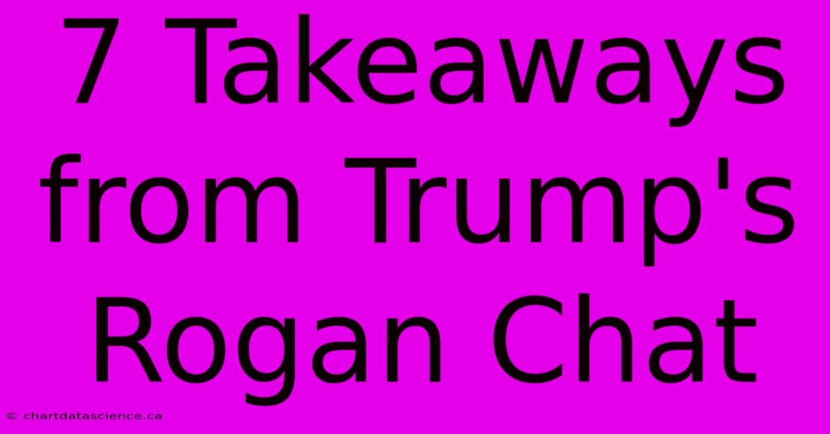 7 Takeaways From Trump's Rogan Chat