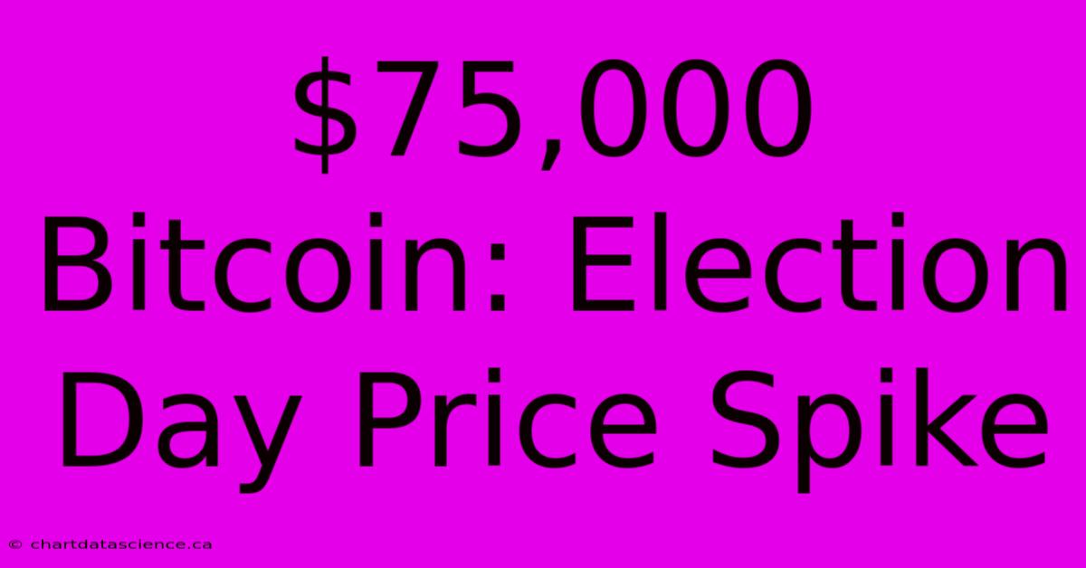 $75,000 Bitcoin: Election Day Price Spike 