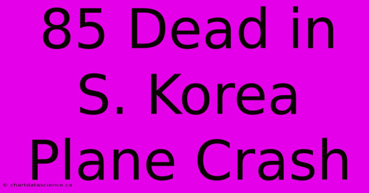 85 Dead In S. Korea Plane Crash