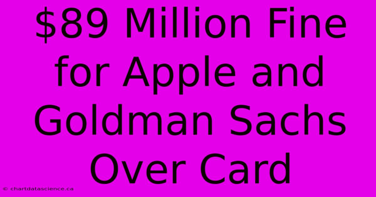 $89 Million Fine For Apple And Goldman Sachs Over Card