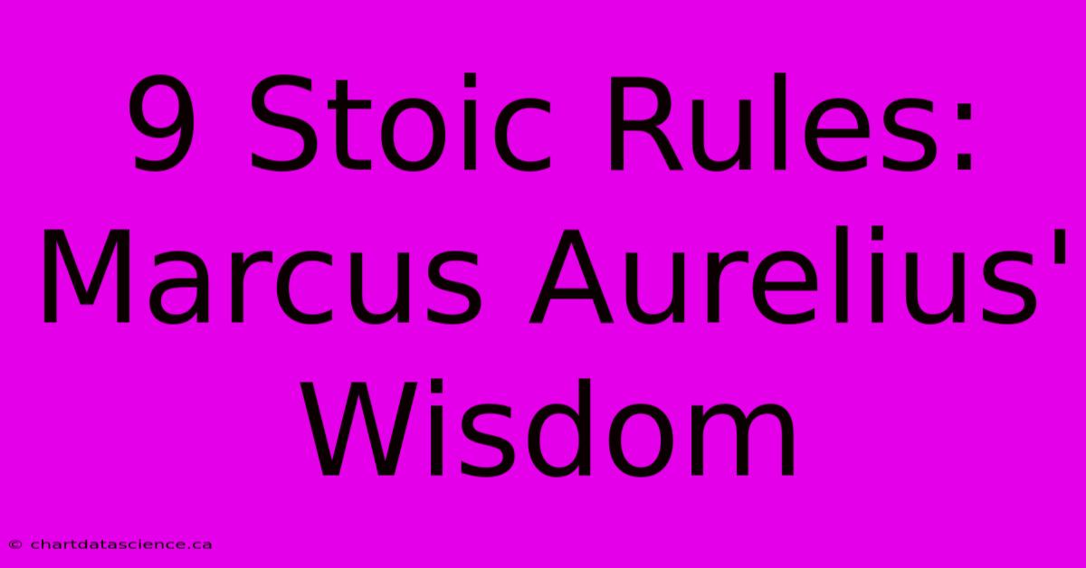 9 Stoic Rules: Marcus Aurelius' Wisdom 