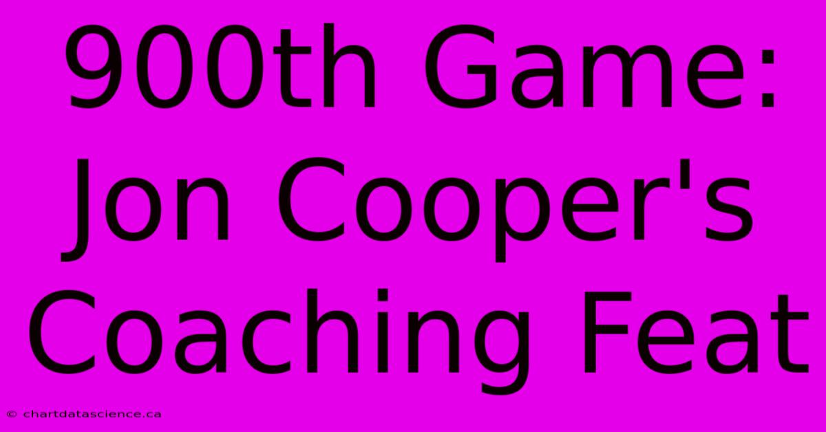 900th Game: Jon Cooper's Coaching Feat