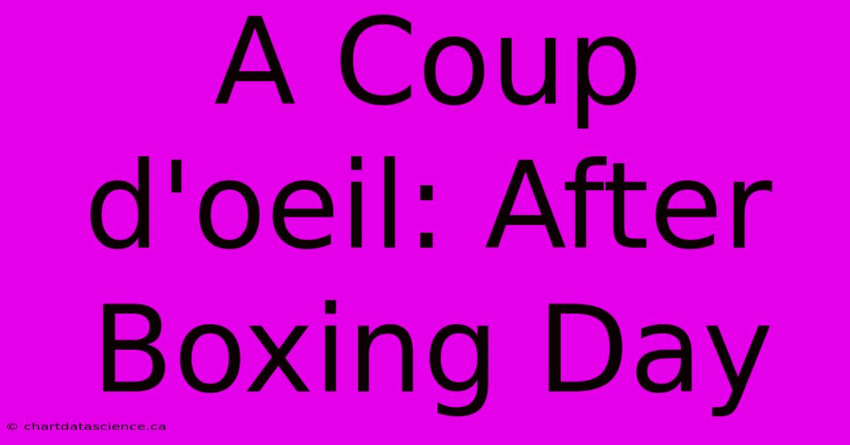 A Coup D'oeil: After Boxing Day