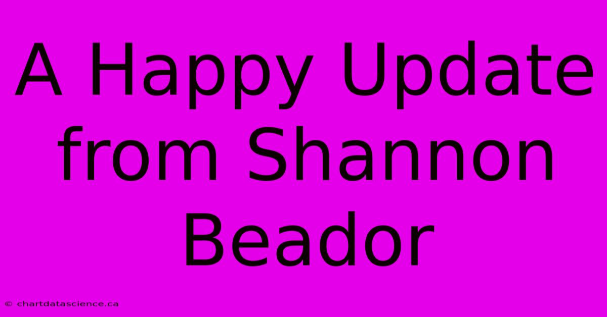 A Happy Update From Shannon Beador