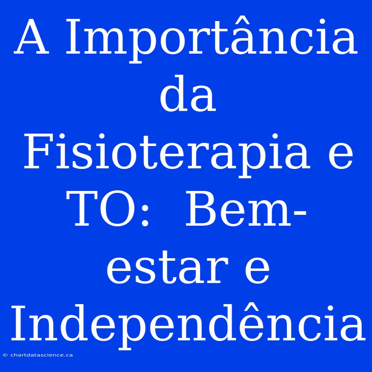 A Importância Da Fisioterapia E TO:  Bem-estar E Independência