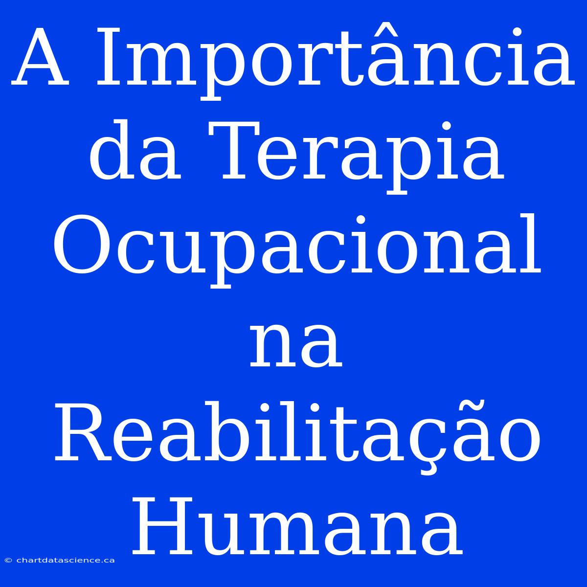 A Importância Da Terapia Ocupacional Na Reabilitação Humana