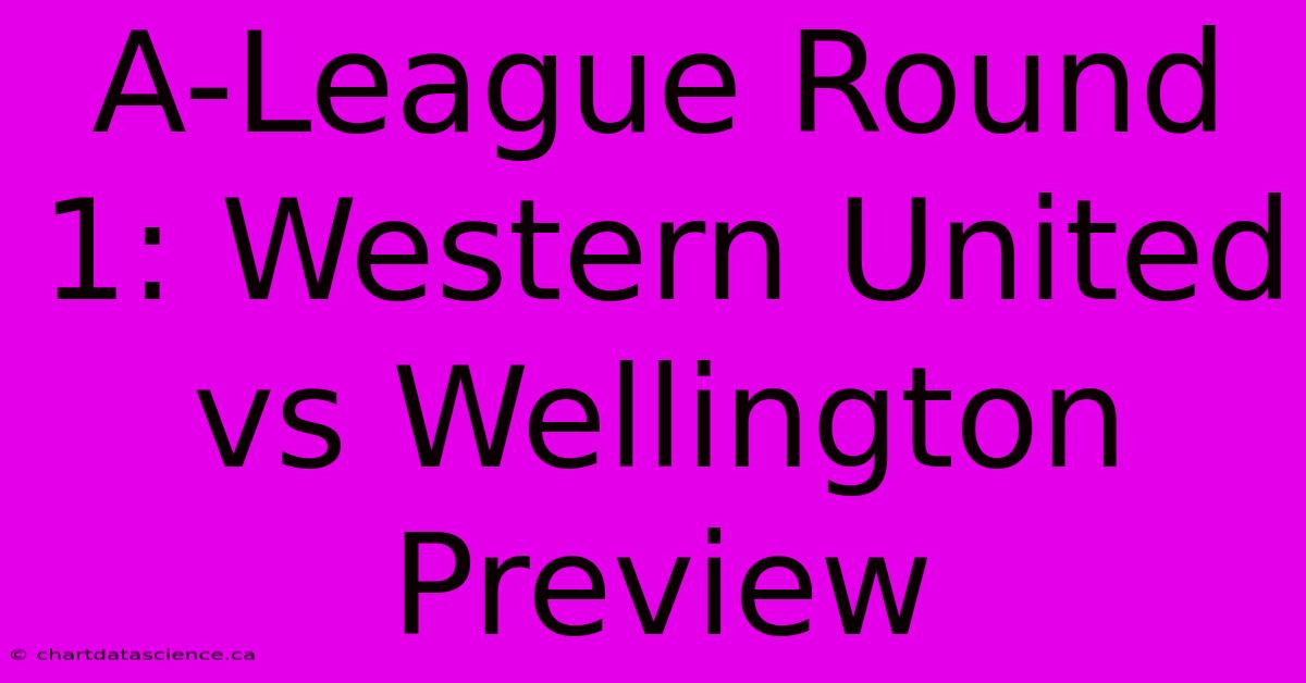 A-League Round 1: Western United Vs Wellington Preview