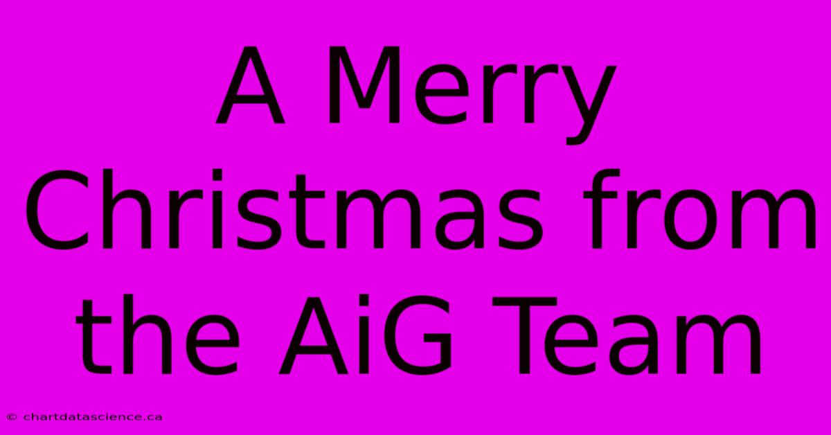 A Merry Christmas From The AiG Team