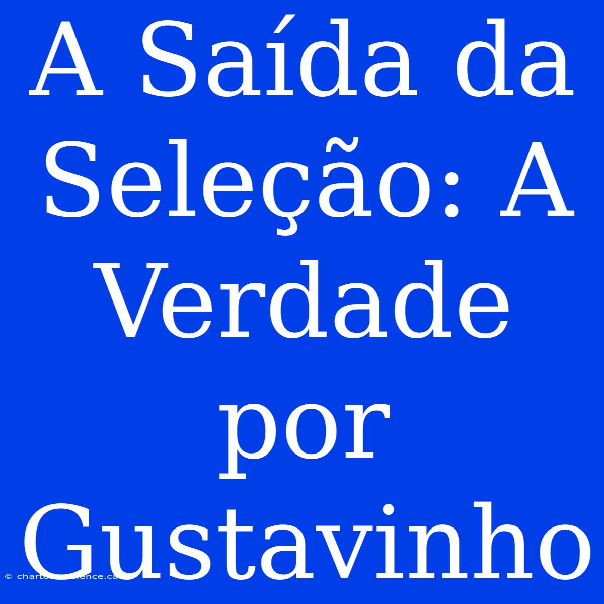 A Saída Da Seleção: A Verdade Por Gustavinho