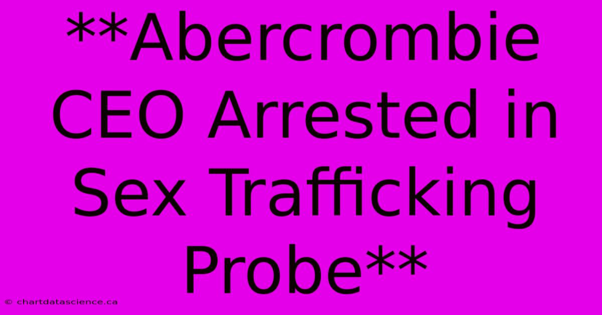 **Abercrombie CEO Arrested In Sex Trafficking Probe** 