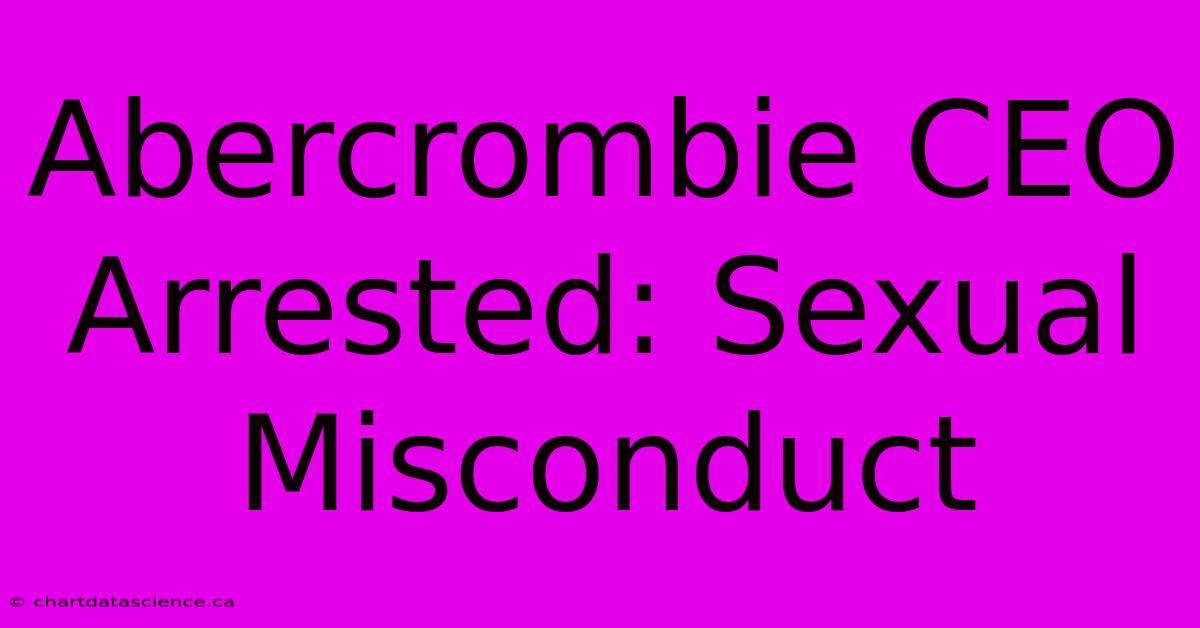 Abercrombie CEO Arrested: Sexual Misconduct 