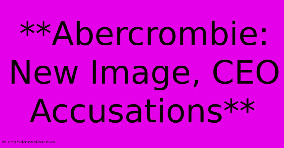 **Abercrombie: New Image, CEO Accusations**