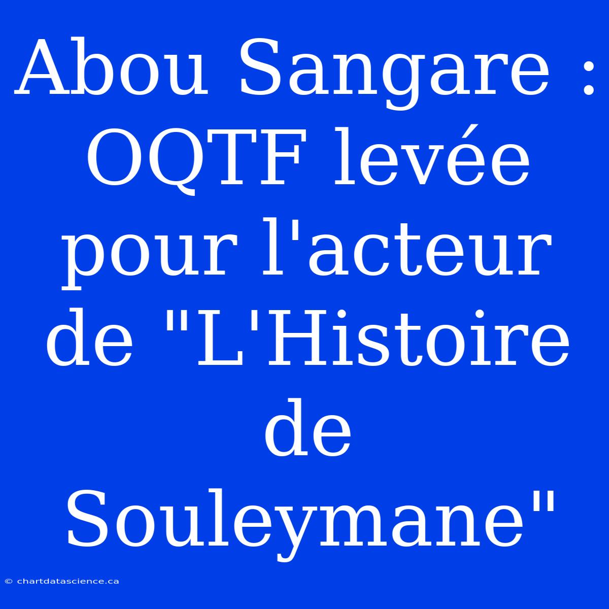 Abou Sangare : OQTF Levée Pour L'acteur De 