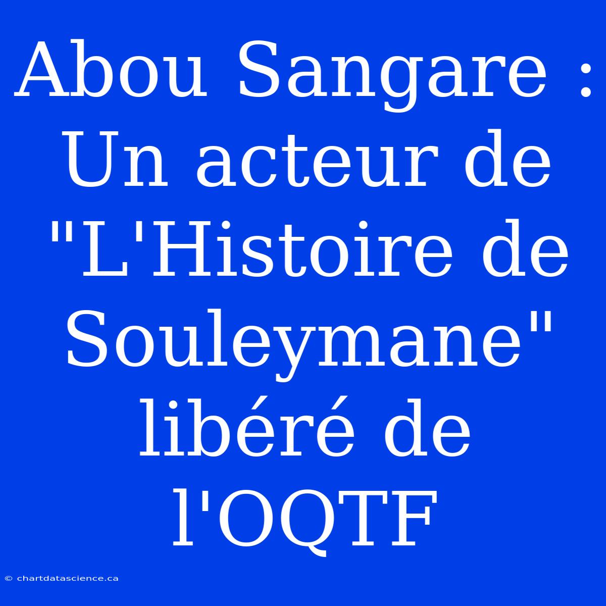 Abou Sangare : Un Acteur De 