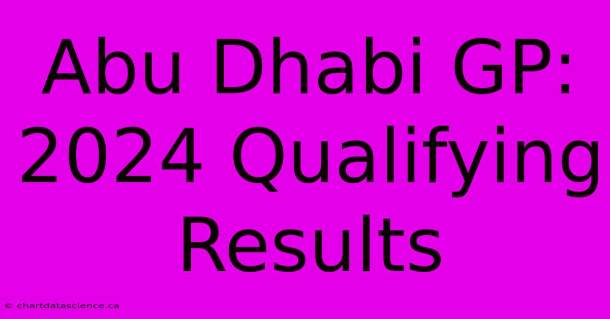 Abu Dhabi GP 2024 Qualifying Results