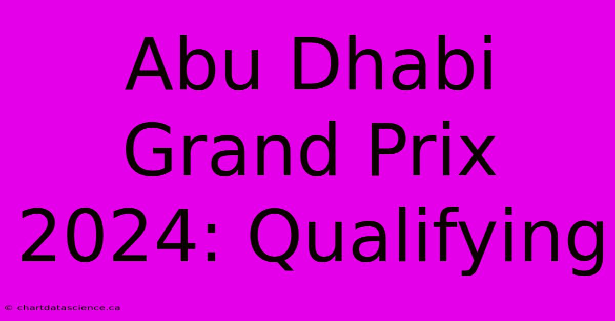 Abu Dhabi Grand Prix 2024: Qualifying