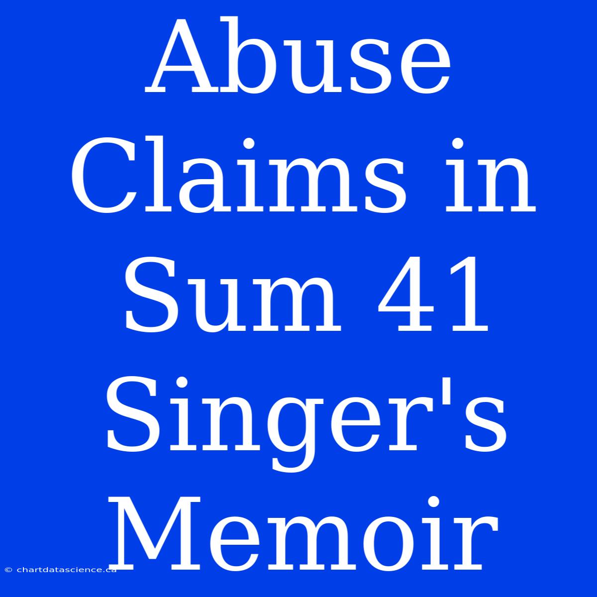 Abuse Claims In Sum 41 Singer's Memoir