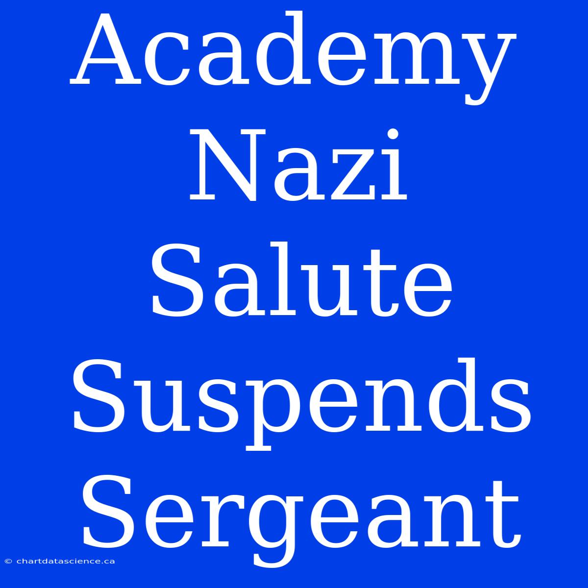 Academy Nazi Salute Suspends Sergeant