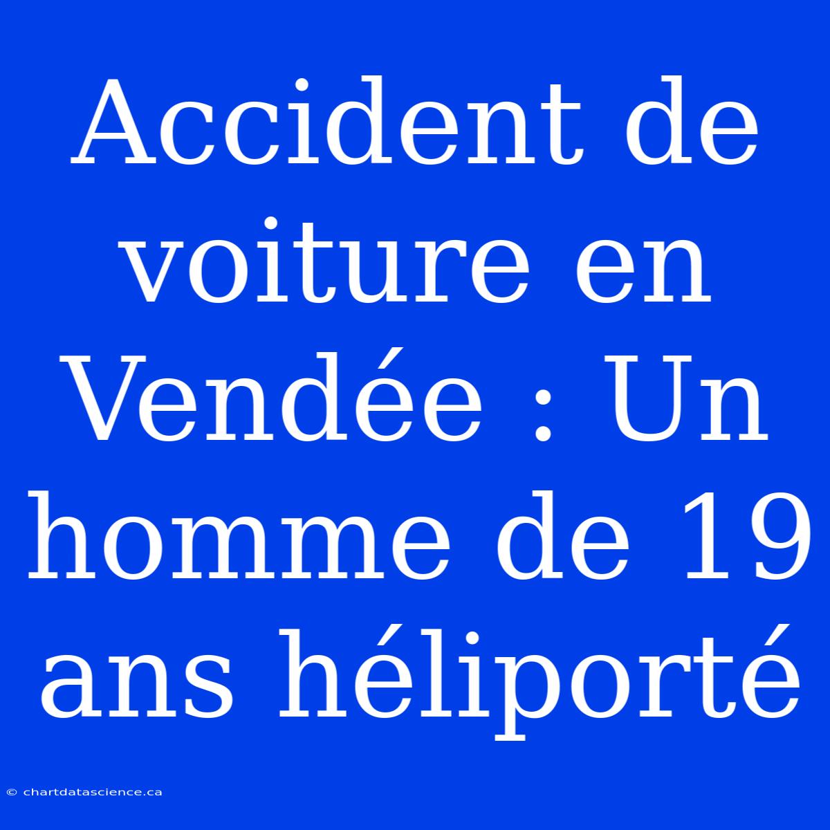 Accident De Voiture En Vendée : Un Homme De 19 Ans Héliporté