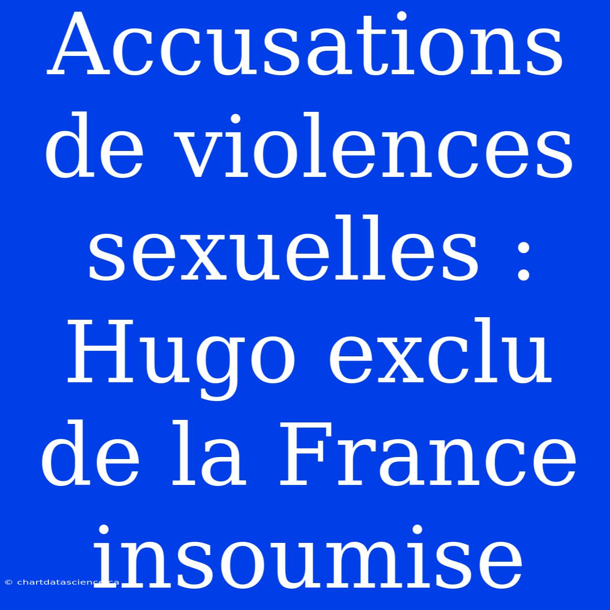 Accusations De Violences Sexuelles : Hugo Exclu De La France Insoumise