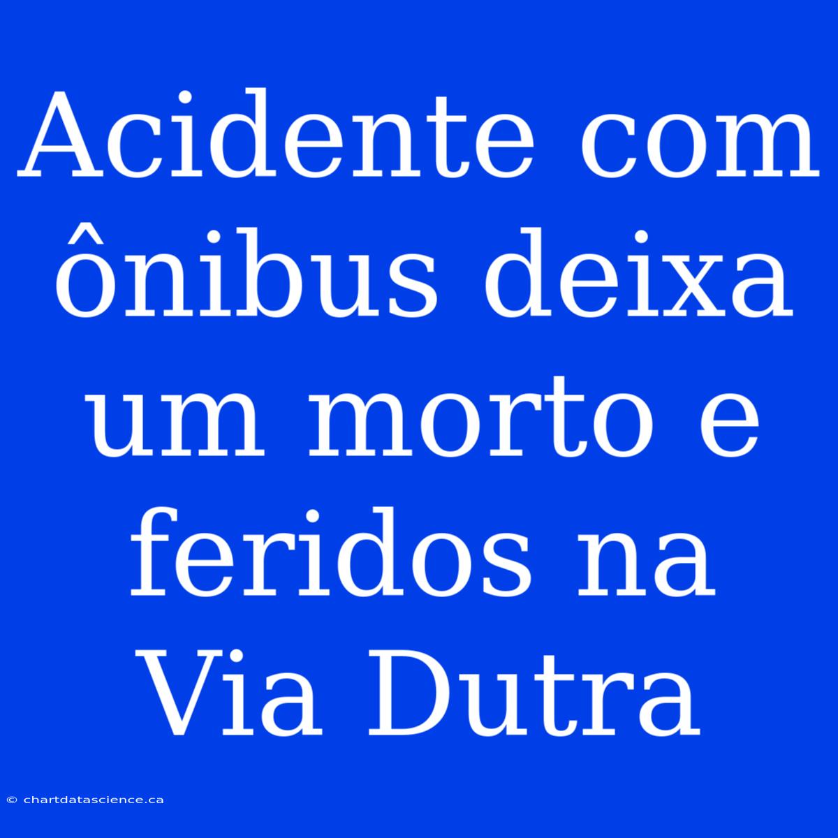 Acidente Com Ônibus Deixa Um Morto E Feridos Na Via Dutra