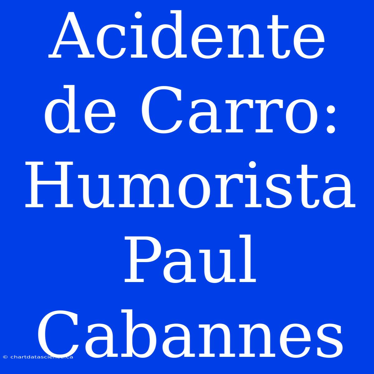 Acidente De Carro: Humorista Paul Cabannes