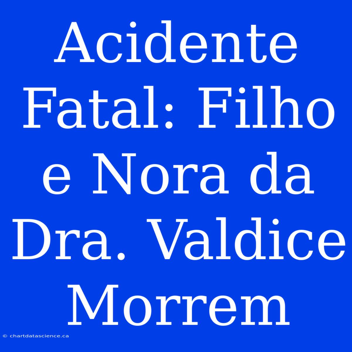 Acidente Fatal: Filho E Nora Da Dra. Valdice Morrem