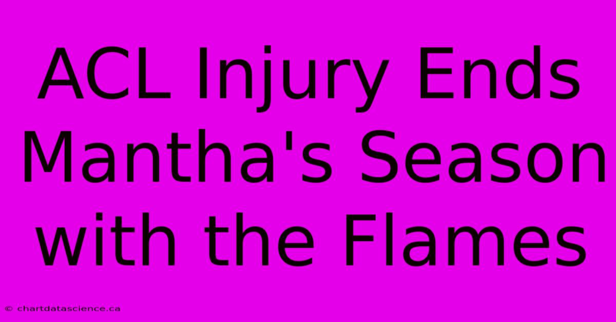 ACL Injury Ends Mantha's Season With The Flames 