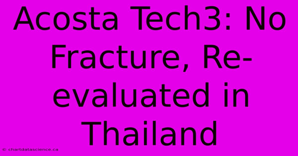 Acosta Tech3: No Fracture, Re-evaluated In Thailand