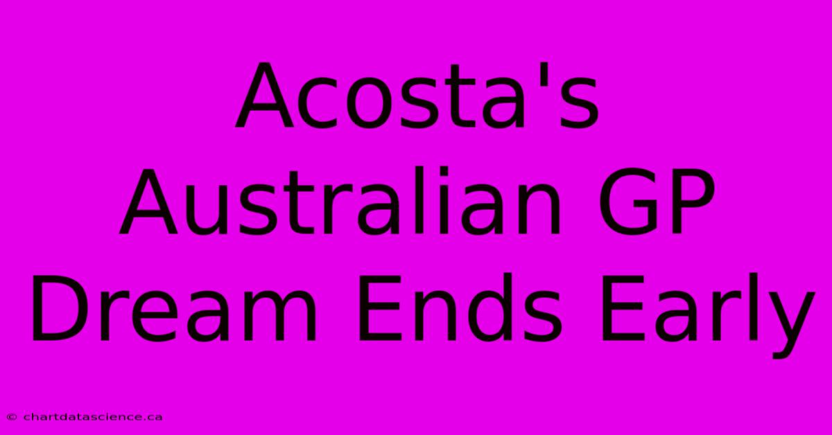 Acosta's Australian GP Dream Ends Early