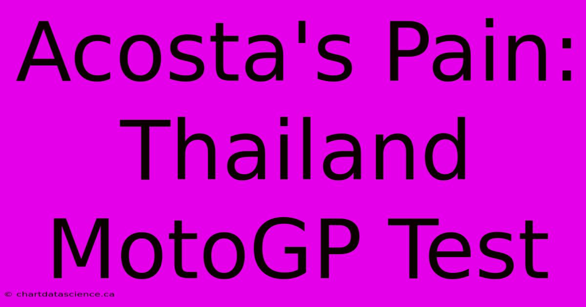 Acosta's Pain: Thailand MotoGP Test