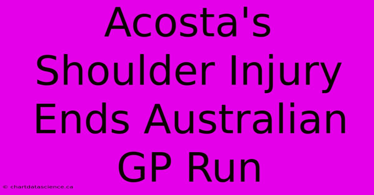 Acosta's Shoulder Injury Ends Australian GP Run