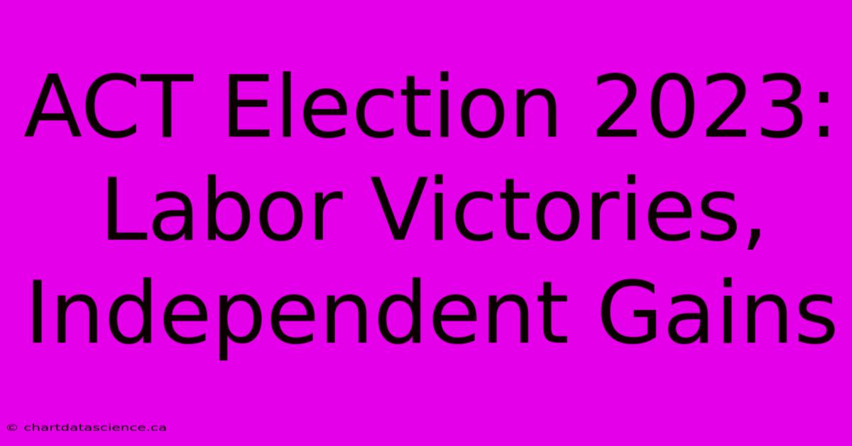 ACT Election 2023: Labor Victories, Independent Gains 