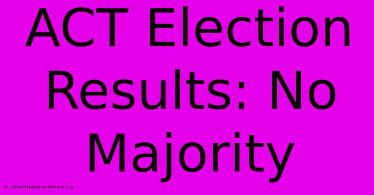 ACT Election Results: No Majority 