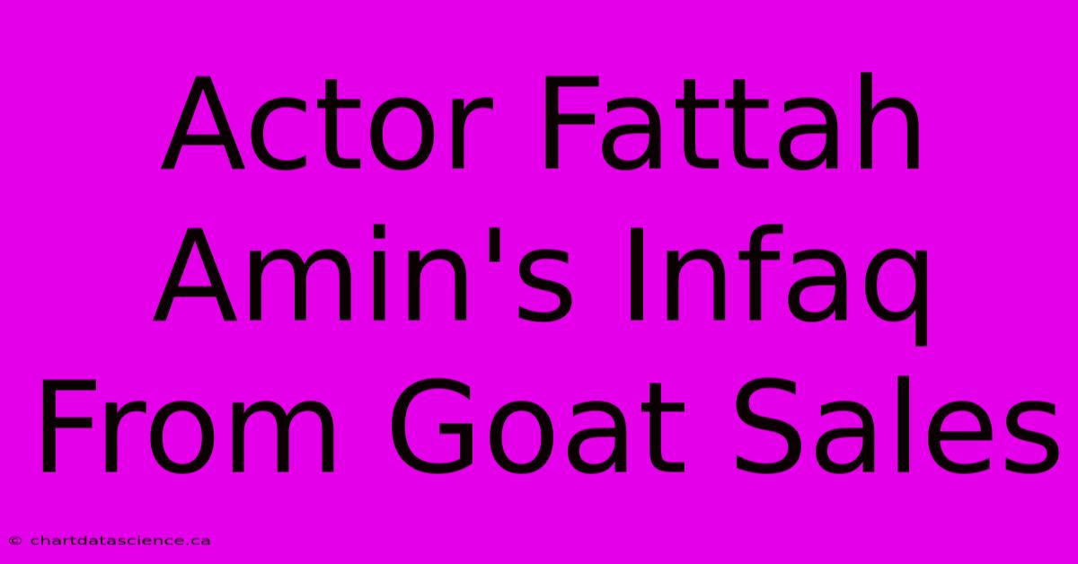 Actor Fattah Amin's Infaq From Goat Sales