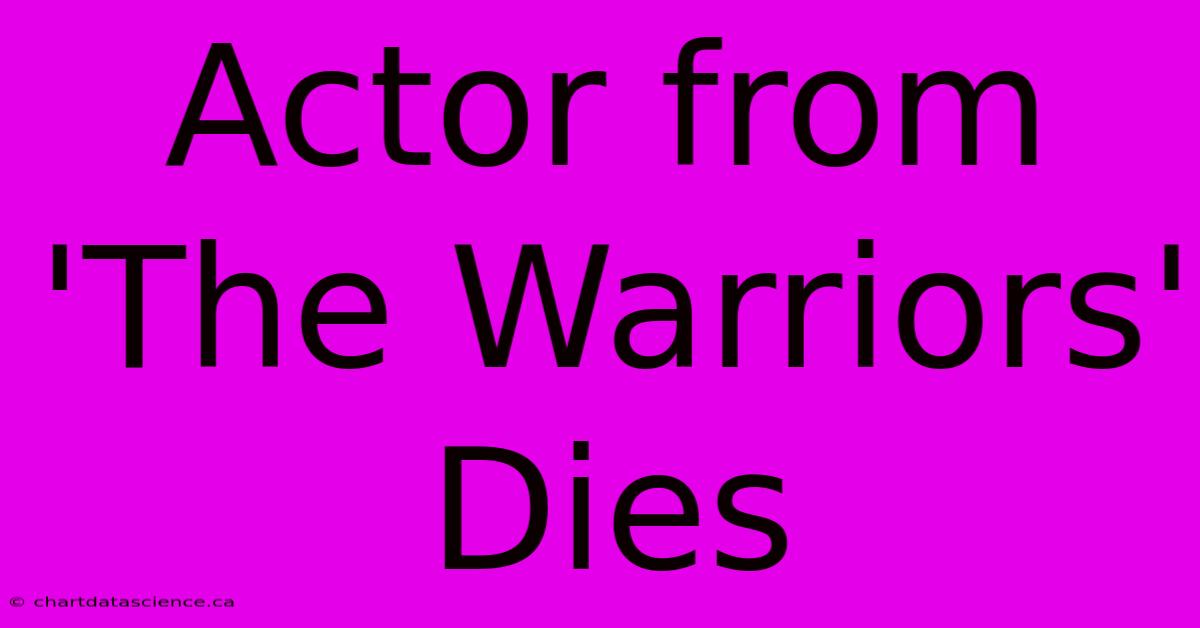 Actor From 'The Warriors' Dies