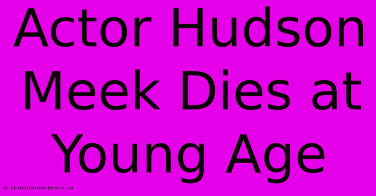 Actor Hudson Meek Dies At Young Age