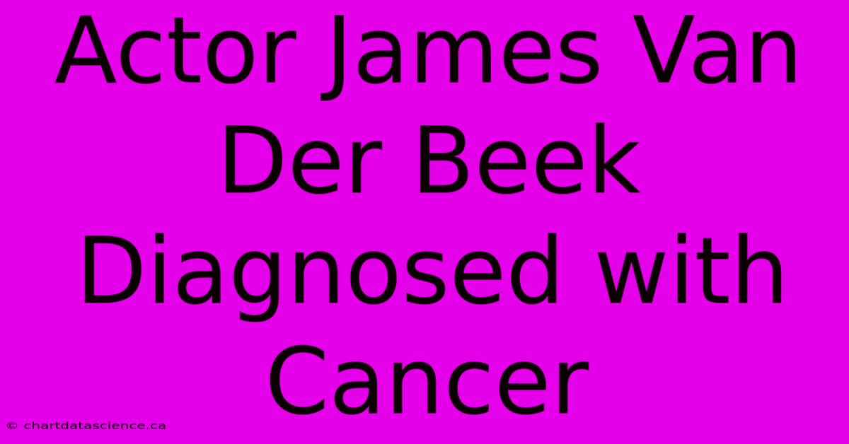 Actor James Van Der Beek Diagnosed With Cancer 