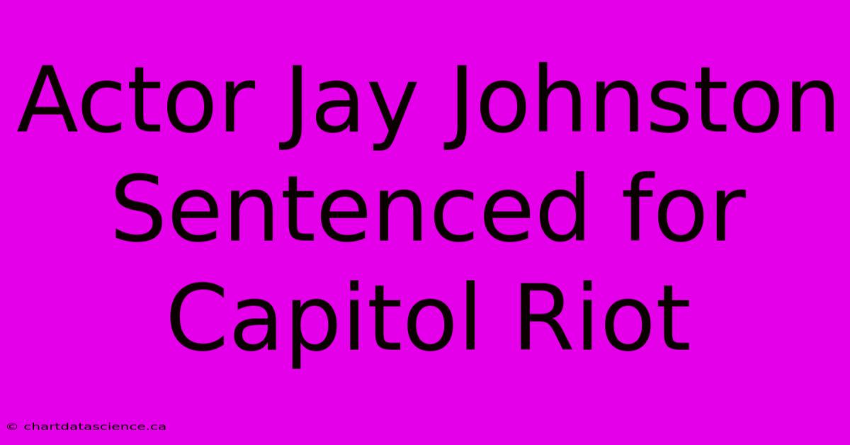 Actor Jay Johnston Sentenced For Capitol Riot